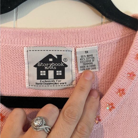 Storybook Knits Pink Beaded Sleeveless Blouse, Size 1X - Picture 3 of 6